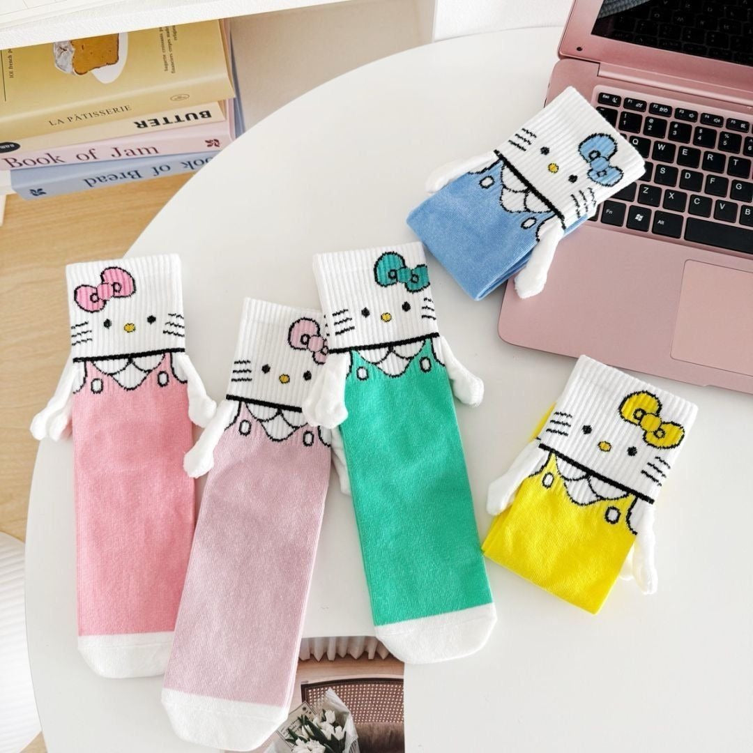 Hello KT Hand-Holders Mid Calf Socks