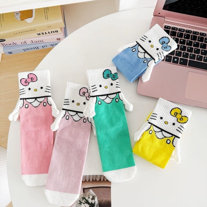 Hello KT Hand-Holders Mid Calf Socks