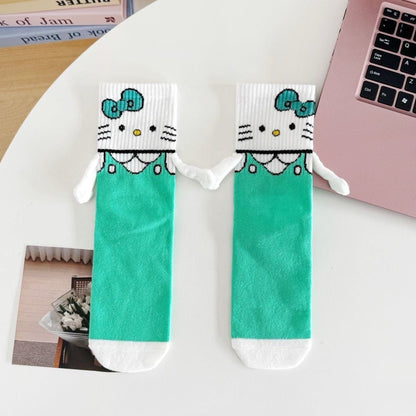 Hello KT Hand-Holders Mid Calf Socks
