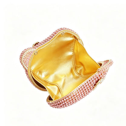 Hello KT Rhinestone Evening Bag, Handmade Full Crystal Crossbody Chain Purse