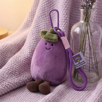 Egg Plant Plush Keychain